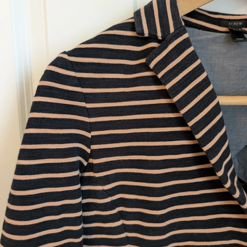 J. Crew Black and Tan Striped Collar Shirt